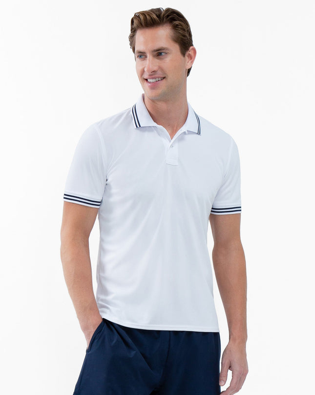 Performance Men's Classic Tennis Rib Collar Polo - White/Midnight