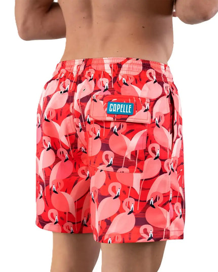 Men’s Premium Compression-Lined Hybrid Shorts – Pink Flamingos