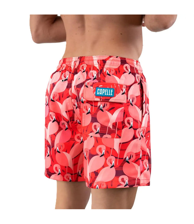 Men’s Premium Compression-Lined Hybrid Shorts – Pink Flamingos