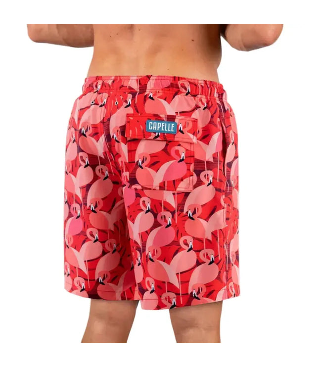 Men’s Premium Compression-Lined Hybrid Shorts – Pink Flamingos