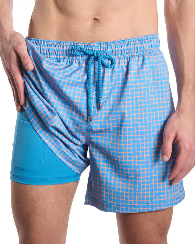 Men’s Premium Compression-Lined Hybrid Shorts – Pixel Break-Sunsplash