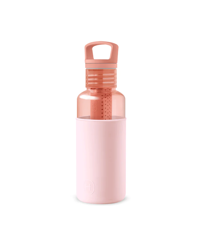 Clear Reusable Water Bottles With Infuser - Peachy Orange 20 oz