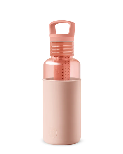 Clear Reusable Water Bottles With Infuser - Peachy Orange 20 oz