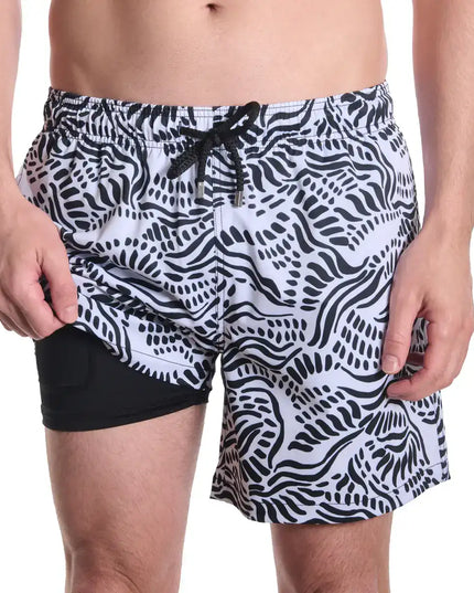 Men’s Premium Compression-Lined Hybrid Shorts – Salt Spray - Surf and Storm