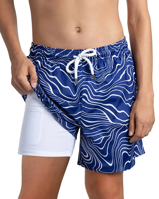 Boys Hybrid Swim & Play Shorts – Sand Waves - Harbor and Surf