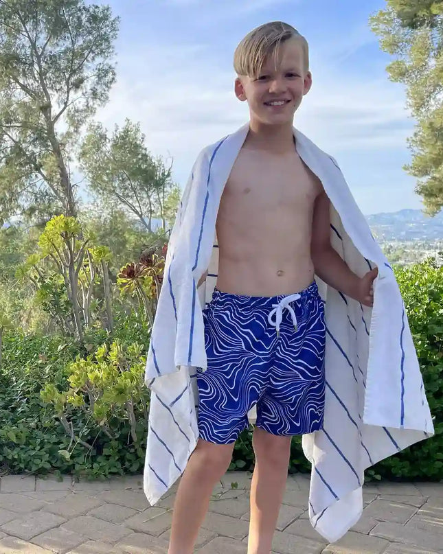 Boys Hybrid Swim & Play Shorts – Sand Waves - Harbor and Surf