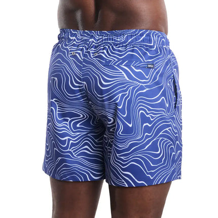 Men’s Premium Compression-Lined Hybrid Shorts – Sand Waves-Harbor and Surf