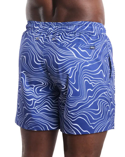 Men’s Premium Compression-Lined Hybrid Shorts – Sand Waves-Harbor and Surf