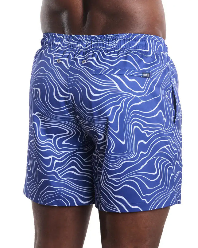 Men’s Premium Compression-Lined Hybrid Shorts – Sand Waves-Harbor and Surf