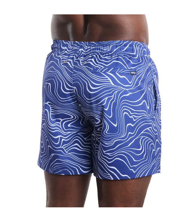 Men’s Premium Compression-Lined Hybrid Shorts – Sand Waves-Harbor and Surf
