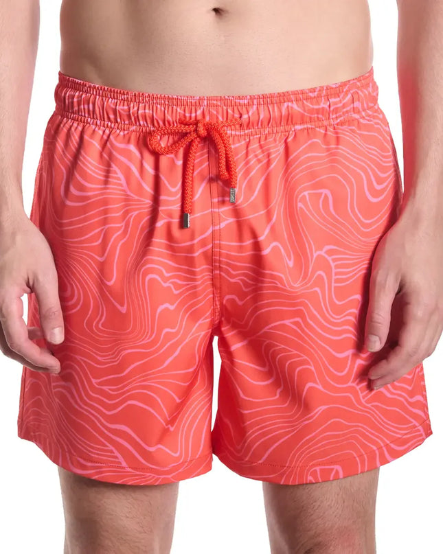 Men’s Premium Compression-Lined Hybrid Shorts – Sand Waves Heat and Bloom