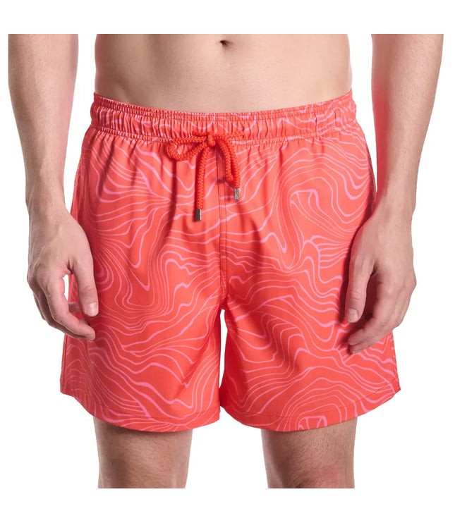 Men’s Premium Compression-Lined Hybrid Shorts – Sand Waves Heat and Bloom