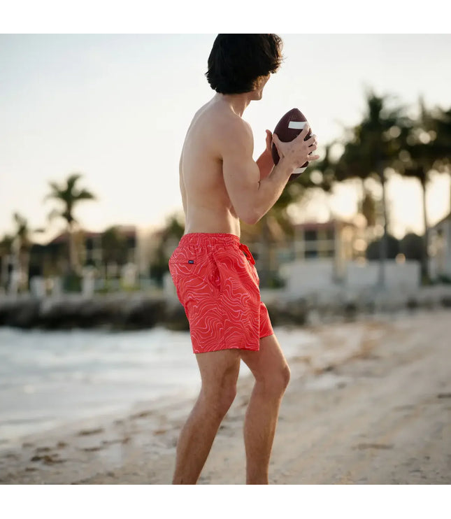 Men’s Premium Compression-Lined Hybrid Shorts – Sand Waves Heat and Bloom