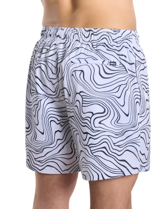 Men’s Premium Compression-Lined Hybrid Shorts – Sand Waves-Surf and Storm