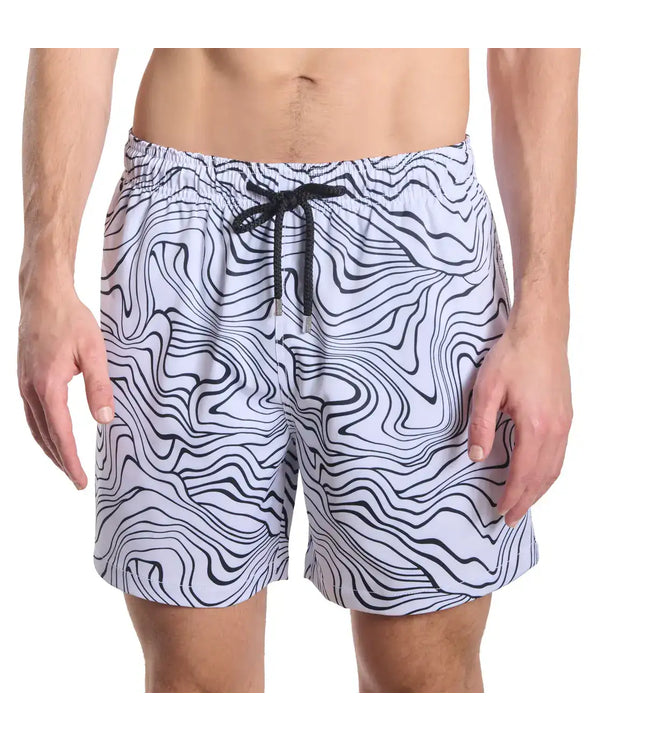 Men’s Premium Compression-Lined Hybrid Shorts – Sand Waves-Surf and Storm