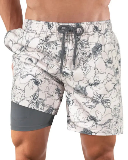 Men’s Premium Compression-Lined Hybrid Shorts – Secret Garden