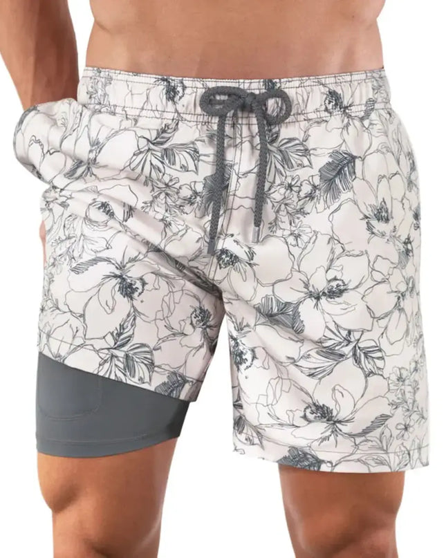 Men’s Premium Compression-Lined Hybrid Shorts – Secret Garden