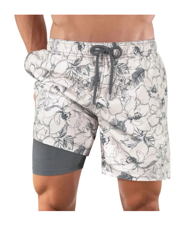 Men’s Premium Compression-Lined Hybrid Shorts – Secret Garden
