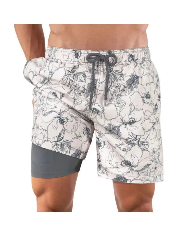 Men’s Premium Compression-Lined Hybrid Shorts – Secret Garden