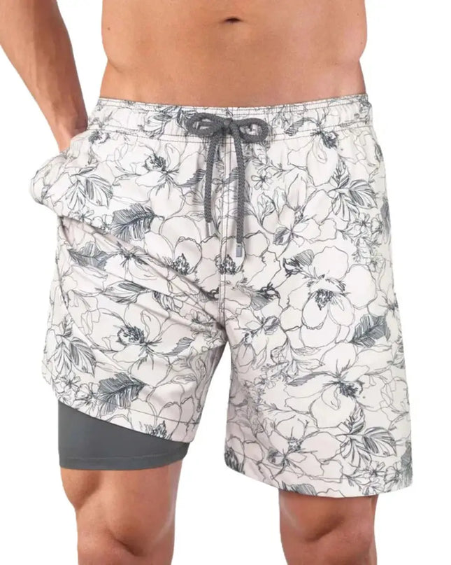 Men’s Premium Compression-Lined Hybrid Shorts – Secret Garden