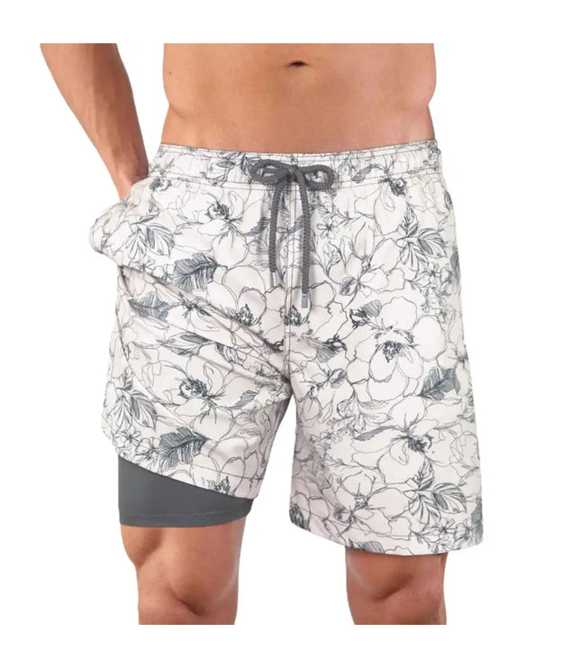 Men’s Premium Compression-Lined Hybrid Shorts – Secret Garden