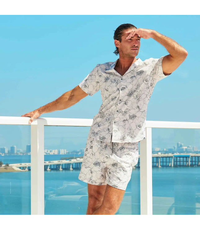 Men’s Short Sleeve Tailored Fit Button-Down Shirt – Secret Garden