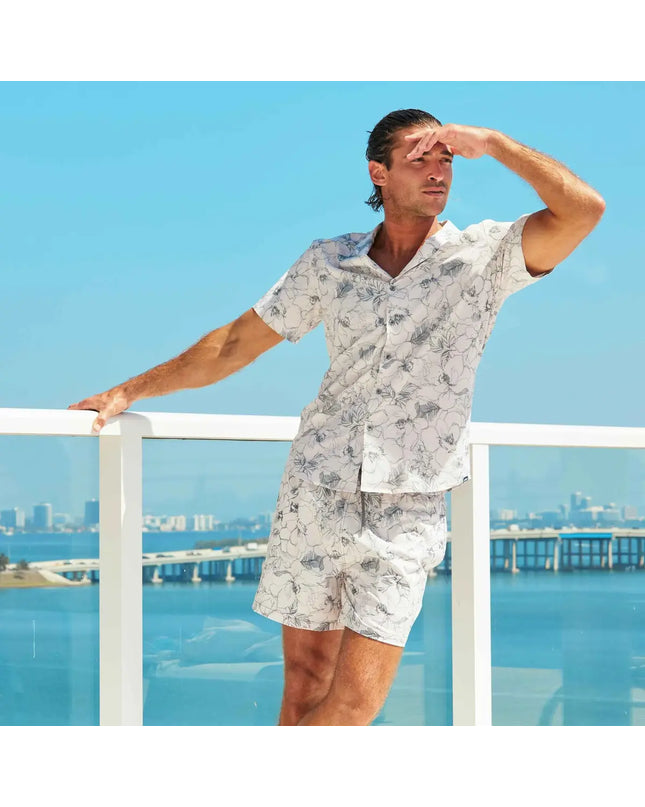 Men’s Short Sleeve Tailored Fit Button-Down Shirt – Secret Garden