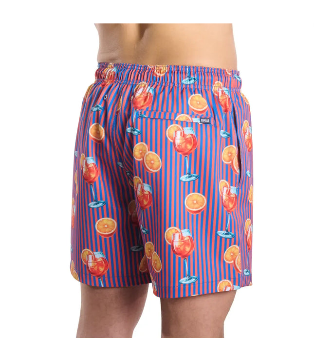 Men’s Premium Compression-Lined Hybrid Shorts – Sunset Spritz - Ocean and Heat