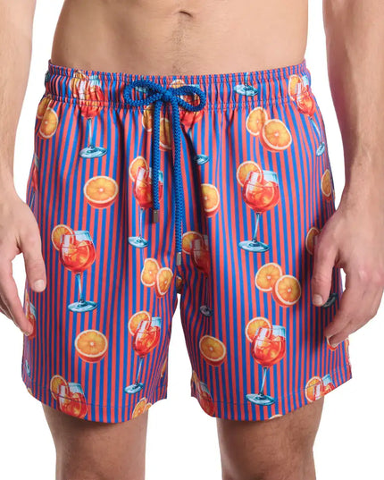 Men’s Premium Compression-Lined Hybrid Shorts – Sunset Spritz - Ocean and Heat