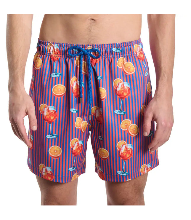 Men’s Premium Compression-Lined Hybrid Shorts – Sunset Spritz - Ocean and Heat