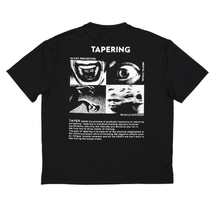 TAPERING RUN TEE, UNISEX - BLACK