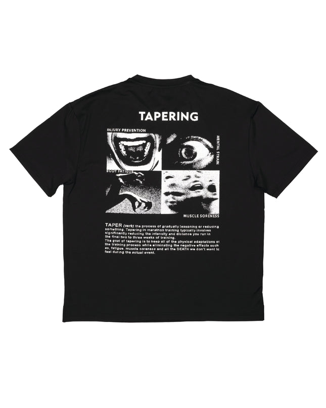 TAPERING RUN TEE, UNISEX - BLACK