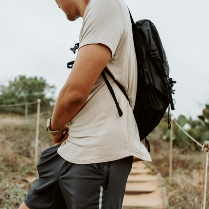 Bamboo Swift Curve-Hem T-Shirt - Sandstone