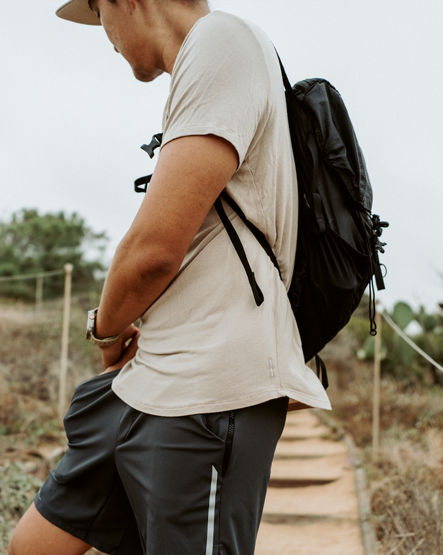 Bamboo Swift Curve-Hem T-Shirt - Sandstone