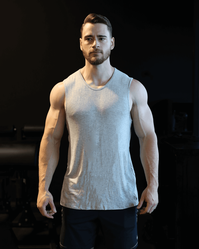 Bamboo Aerotech Tank - Heather Grey