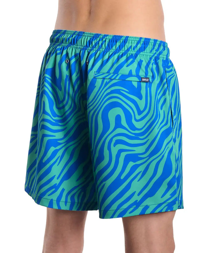Men’s Premium Compression-Lined Hybrid Shorts – Tropical Swirl-Ocean and Palm