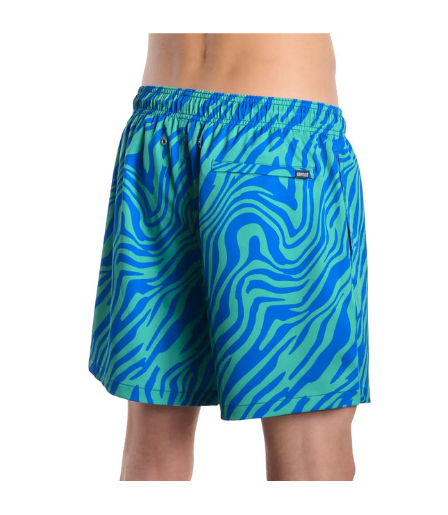 Men’s Premium Compression-Lined Hybrid Shorts – Tropical Swirl-Ocean and Palm