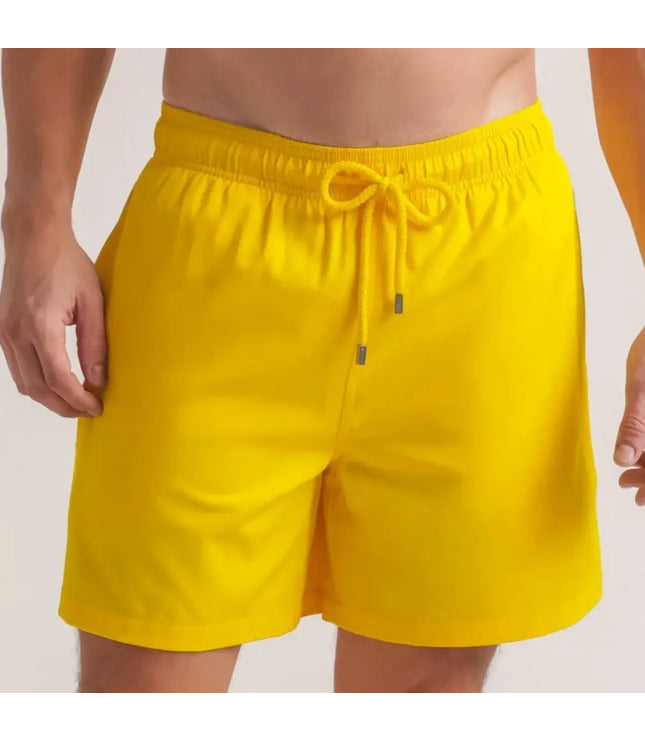 Men’s Premium Compression-Lined Hybrid Shorts – True Yellow
