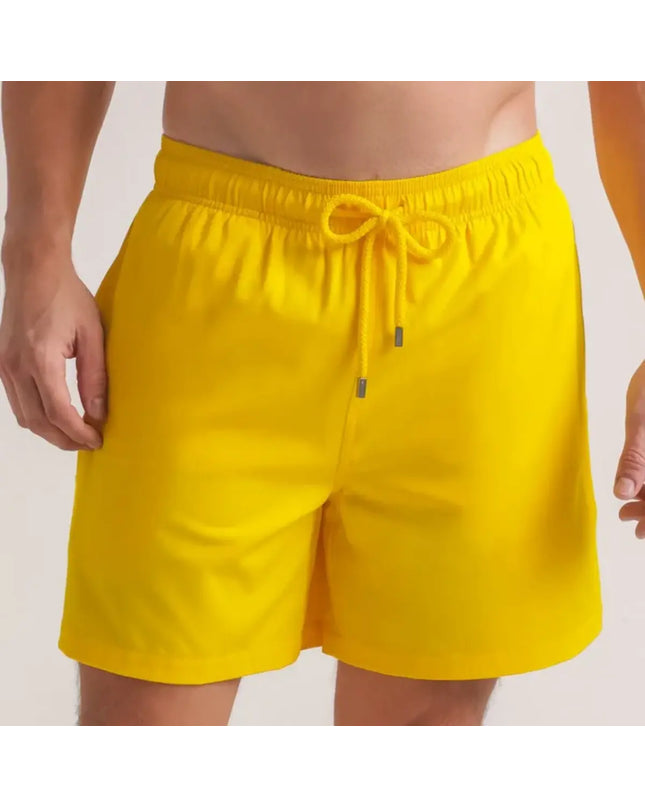 Men’s Premium Compression-Lined Hybrid Shorts – True Yellow
