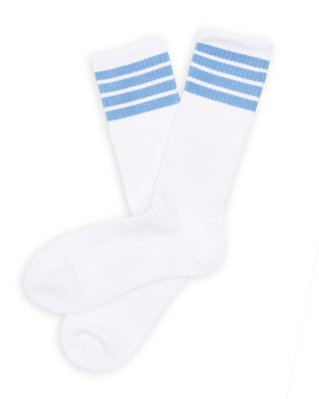 White/Powder 4 Stripe Casual Socks