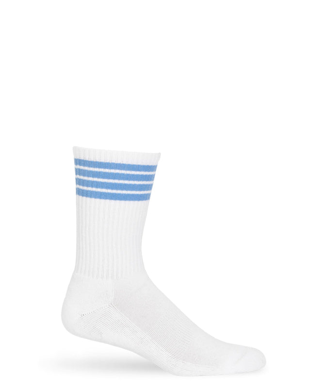 White/Powder 4 Stripe Casual Socks