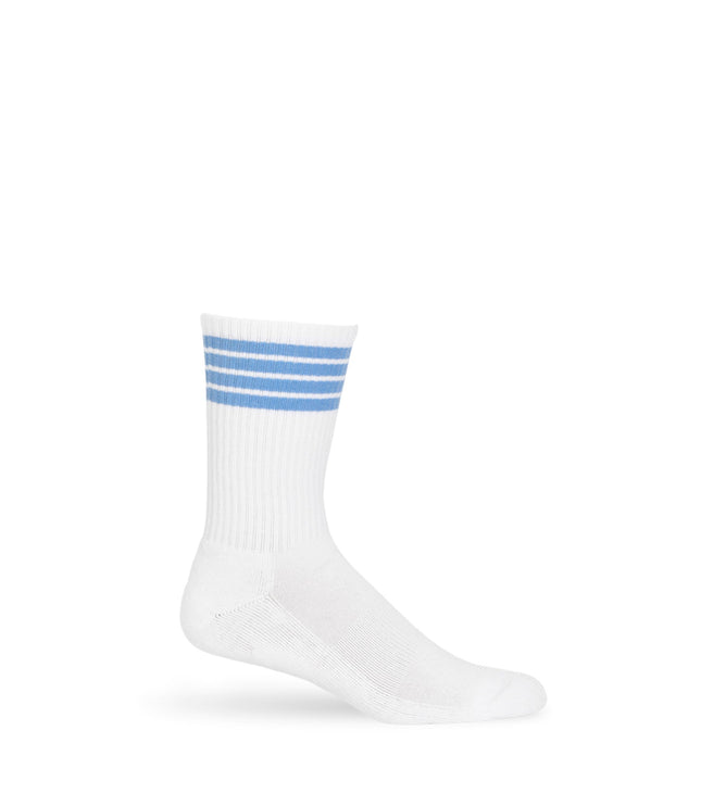 White/Powder 4 Stripe Casual Socks