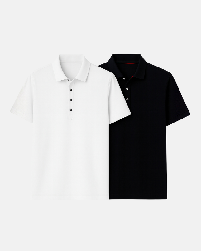 Buki Cinqo Polo 2-Pack - White/Black