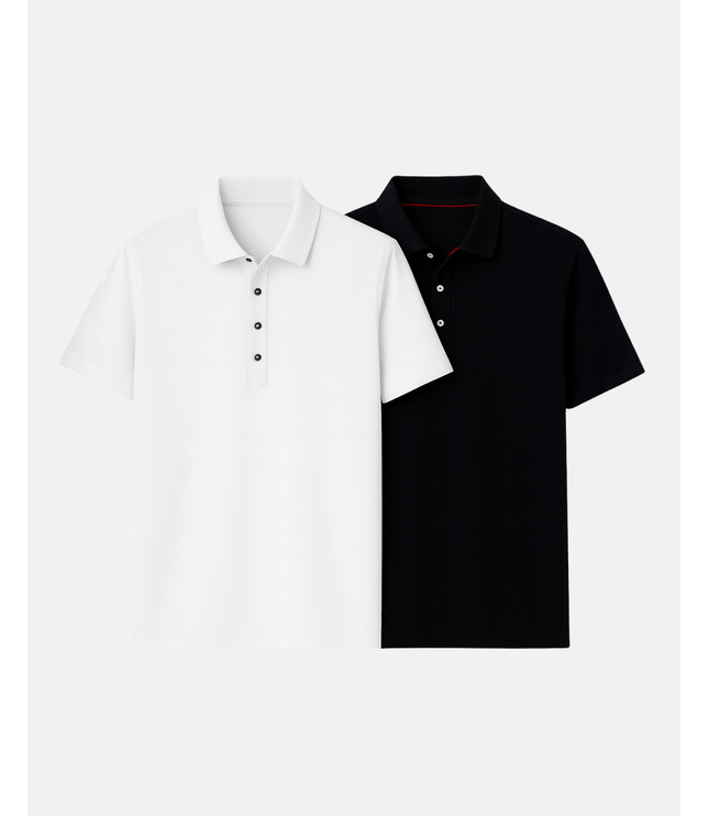 Buki Cinqo Polo 2-Pack - White/Black